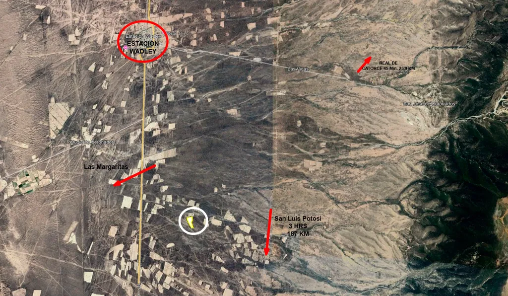 Plano de emplazamiento · Ejido Las Margaritas, Catorce, S.L.P.